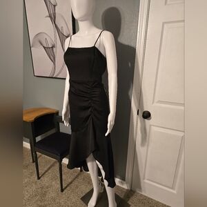 Elegant black satin dress